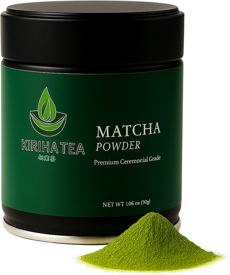 Kiriha Tea Premium Ceremonial Grade Matcha – Dose 30 g mit Matcha-Pulver